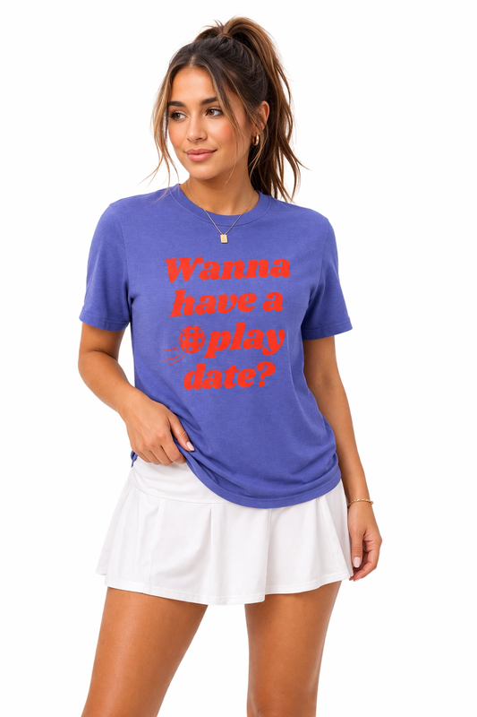 Wanna Have a Play Date? Women's Ultra Soft Heathered Pickleball Tee